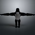 Gorilla Toy Figure With Outstretched Arms And Black And White Body On Gray Background