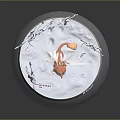 Decorative Commercial Snow Globe with Orange Winged Kitten Scarf Detailed Snow Scene and Tree Branches