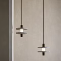 Modern Minimalist Pendant Lights With Geometric Concrete And Metal Sleek Design 3d model