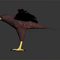 Crimson Eagle Standing With Spread Wings Yellow Talons And Sharp Beak Feature 3d model