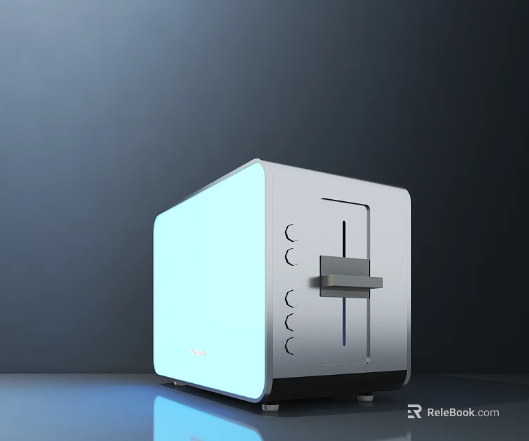 Modern White Kitchen Appliance With Sleek Design Control Buttons And Display Screen 3d model 