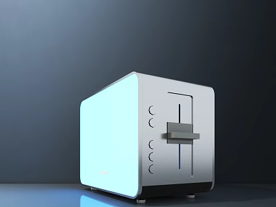 Modern White Kitchen Appliance With Sleek Design Control Buttons And Display Screen 3d model