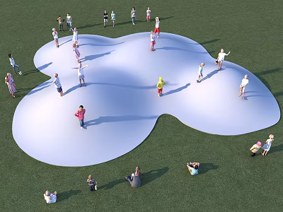 Modern amusement equipment unpowered children's toy amusement equipment bouncing cloud 3d model