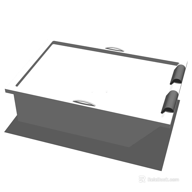 Modern Square Bathtub Design With Sleek Finish And Dual Side Handles 3d model 