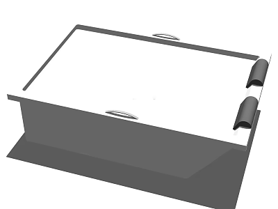 Modern Square Bathtub Design With Sleek Finish And Dual Side Handles 3d model
