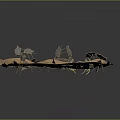 Desert Themed Sculpture Featuring Truck Flames And Airplane Wreckage Elements