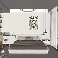 Modern Minimalist Bedroom Interior Design With Platform Bed Bookshelf Area Rug And Scenic Window