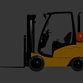 Yellow Heavy Duty Forklift With Black Structure Cab Forks And Wheels
