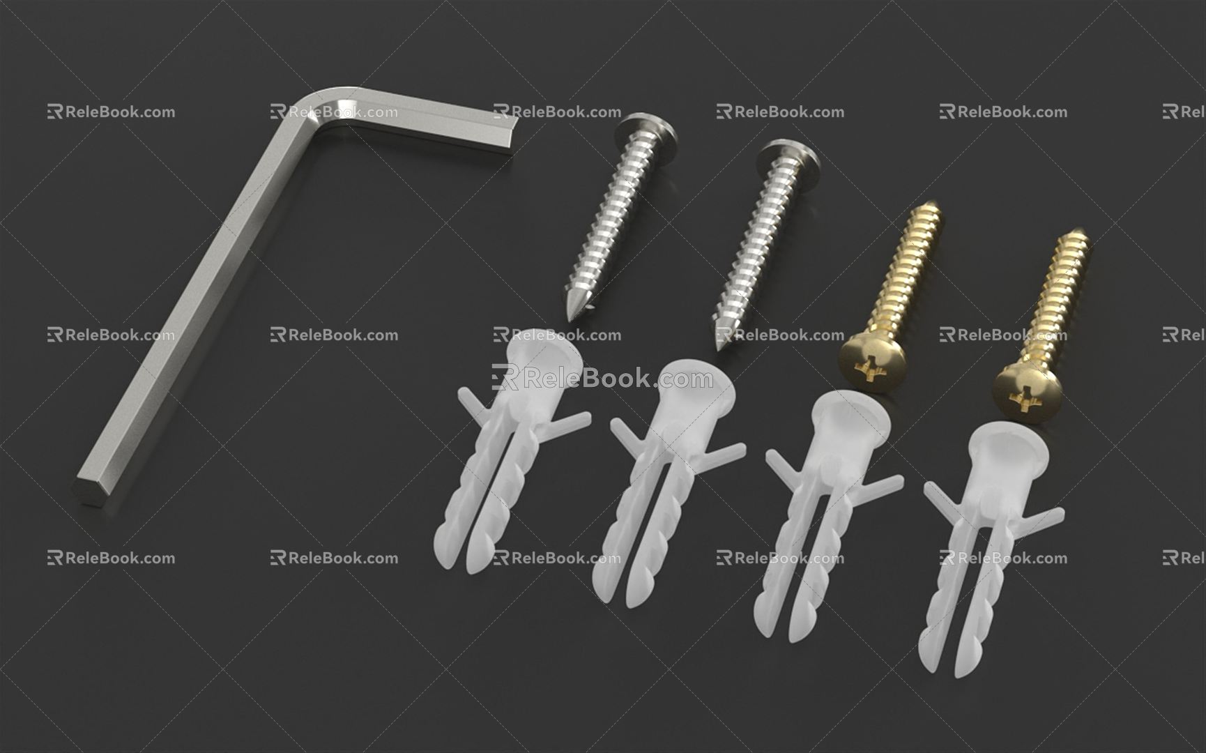 modern screw expansion screw 3d model