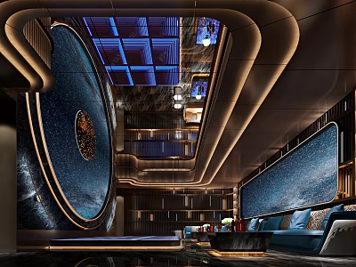 Luxurious KTV Interior With Stunning Lighting And Sofas 3d model