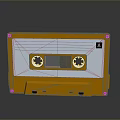 Retro Orange Audio Cassette With A Side Label And Vintage Design