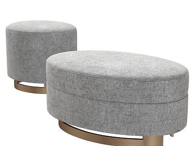 gray round stool 3d model