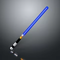 Blue Lightsaber With Black Silver Handle And Glowing Blue Blade