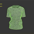 Classic Black and White Striped Short Sleeve T-Shirt for Casual Daily Use