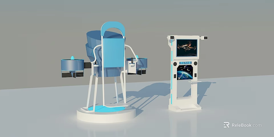 Smart Machine With Mechanical Arms Interactive Screen And Control Console Design 3d model