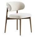 Modern Round Natural Wood Dining Table And Chair Combination With Stylish Soft Upholstered Seats