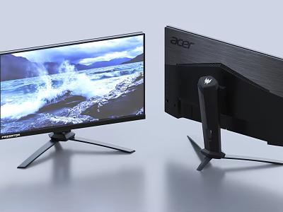 Acer Curved Computer Monitor With Stylish Stand And High Quality Display Design 3d model
