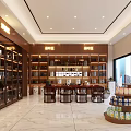 Elegant Tobacco and Alcohol Store Interior With Shelves Counter and Product Displays