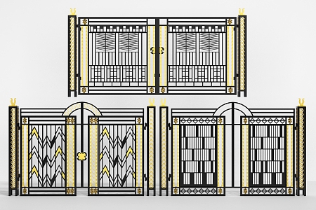 Jane European Gate Iron Gate 3d model