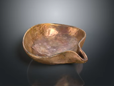 Handmade Copper Bowl With Hammered Texture Shiny Surface For Home Decor 3d model