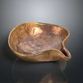 Handmade Copper Bowl With Hammered Texture Shiny Surface For Home Decor