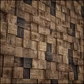 Natural Rustic Wooden Decorative Wall With Mixed Wood Blocks For Home Interior