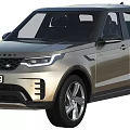 Silver Land Rover Discovery SUV With Headlights And License Plate