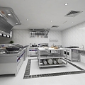 modern restaurant kitchen hotel kitchen back kitchen stainless steel kitchen equipment smoke 3d model