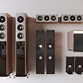 Home Audio Speakers Collection Featuring Floorstanding Bookshelf And Center Channel Designs