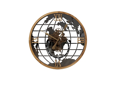 Wall clock Map wall clock 3d model