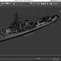 Monaghan Battleship Cruiser Frigate Warship Destroyer Battleship Steamship Video Class Super Realistic High Precision Low Face Number Low Model 3d model