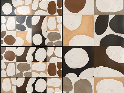 Geometric Patterned Decorative Wall Components with Various Curved Shapes and Earth Tones 3d model