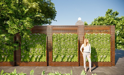 Modern Plant Wall Vertical Greening Wall 3d model