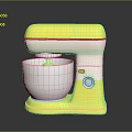 Yellow Electric Stand Mixer With Silver Mixing Bowl And Control Knob