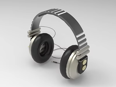 Modern Earphone Digital Electronic Equipment Metal Earphone 3d model