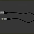 Durable Silver Metal USB Cable With Two Connectors And Blue Cord For Daily Use