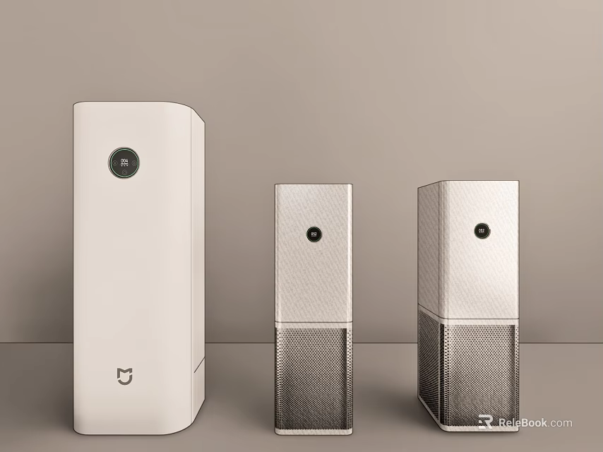 White Home Audio System With Modern Design And Multiple Units For Daily Use 3d model 