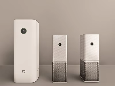 White Home Audio System With Modern Design And Multiple Units For Daily Use 3d model