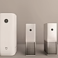 White Home Audio System With Modern Design And Multiple Units For Daily Use 3d model