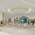 Kindergarten Classroom Activity Room Dormitory Recreation Room Log Style 3d model