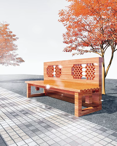 Modern outdoor chair landscape bench park landscape seat landscape sketch 3d model