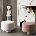 Modern sofa stool sofa stool combination 3d model