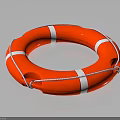 High Visibility Red Lifebuoy With White Stripes And Secure Rope For Marine Safety Equipment