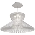 Contemporary White Chandelier Featuring Linear Woven Design And Modern Sleek Structure 3d model