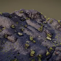 Natural Mountain Landscape With Rocky Terrain And Scattered Green Vegetation