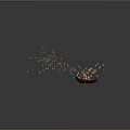 Game And Movie Characters Sitting On Wooden Boat With Floating Lanterns