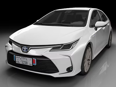 White Toyota Sedan Featuring Sleek Exterior Design Modern Front Grille And Wheels 3d model
