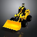 Yellow Toy Loader Building Block Model With Front Bucket And Black Wheels