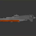 Gray Military Model Ship With Red Bottom Upper Structure And Equipment