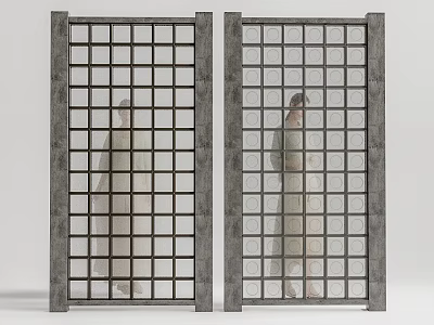 Modern partition glass screen partition 3d model
